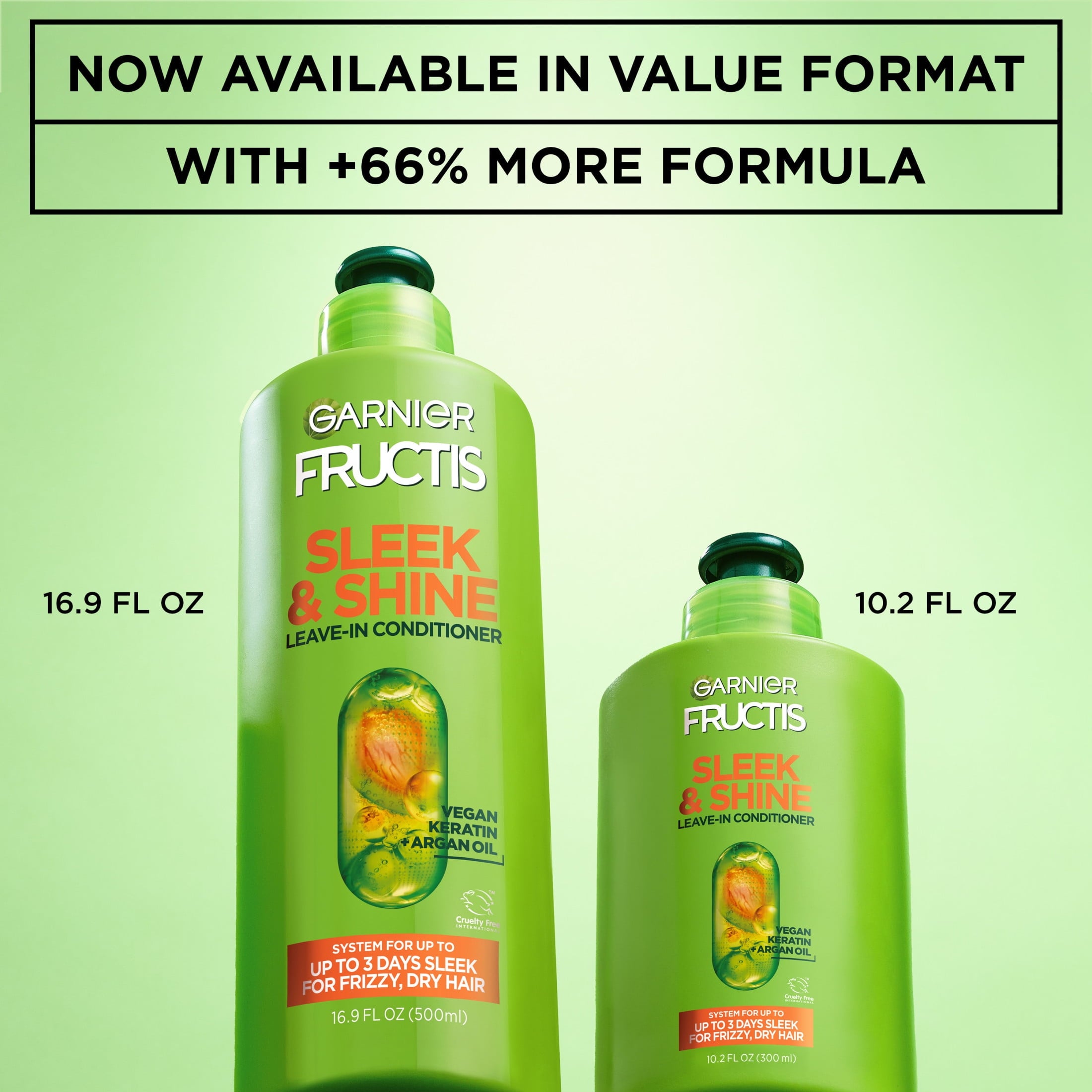 (2 pack) Garnier Fructis Sleek Leave-In Hair Conditioner XL, 16.9 fl oz