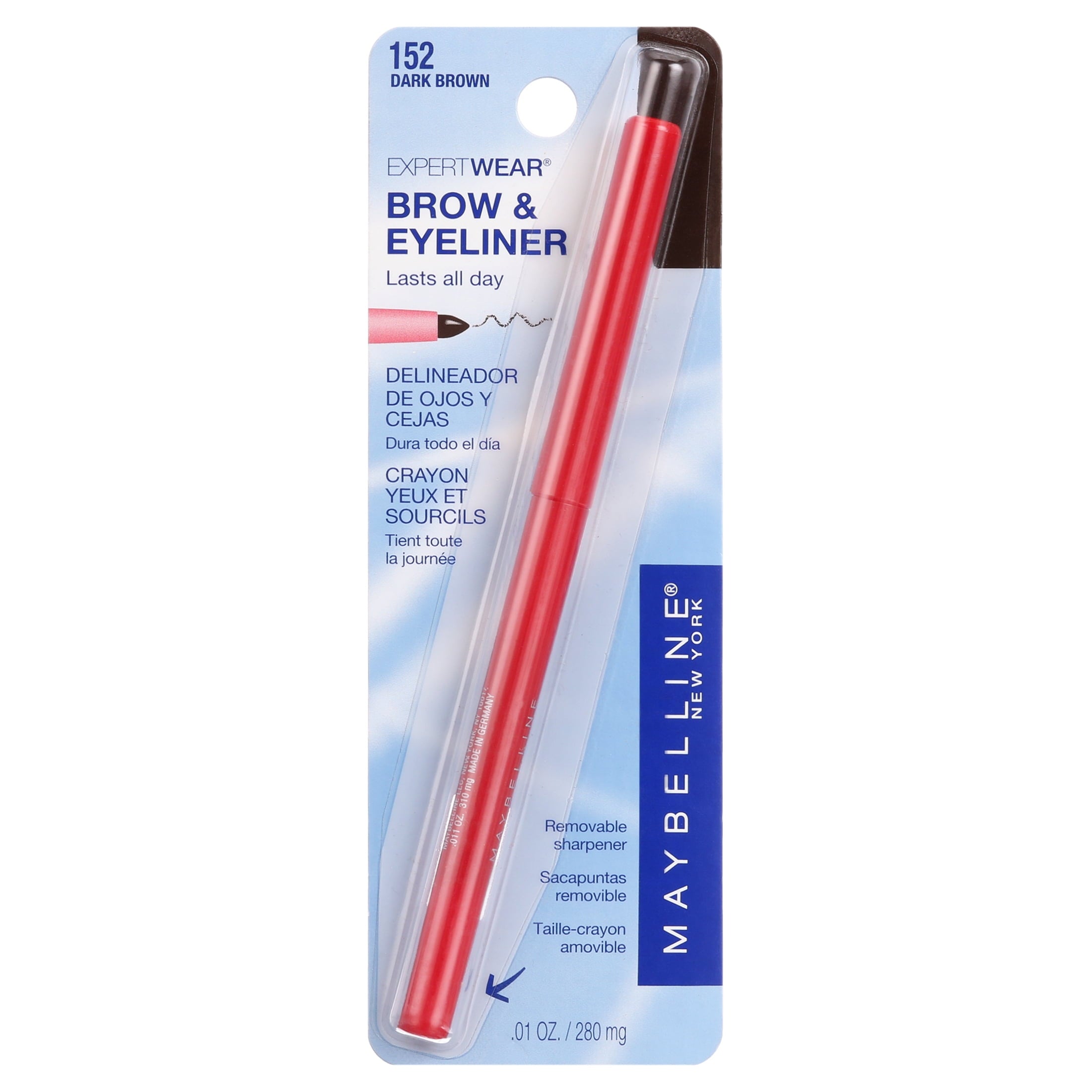 Maybelline ExpertWear Brow and Eyeliner Pencil, Dark Brown