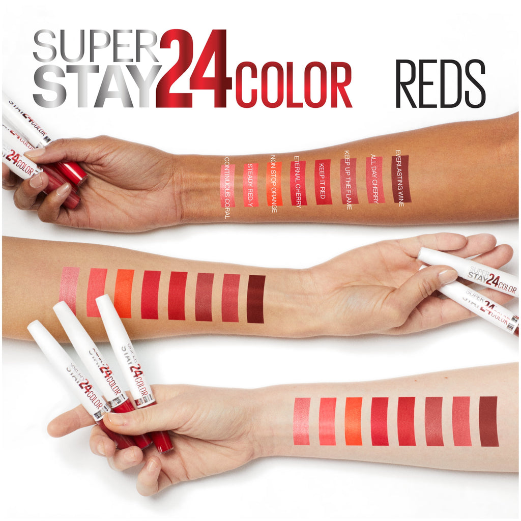 Maybelline SuperStay 24 2-Step Liquid Lipstick Makeup, Everlasting Wine, 1 kit