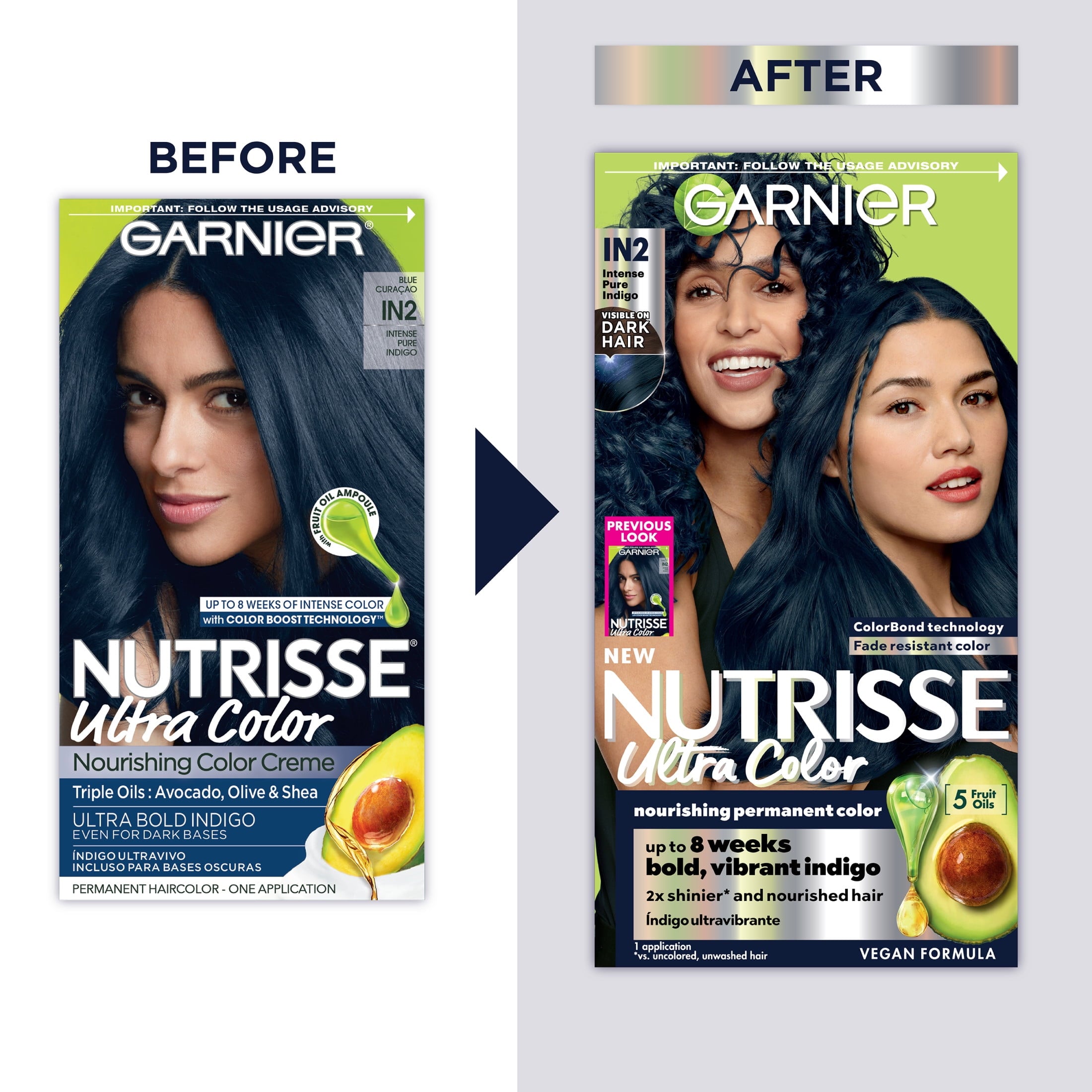 Garnier Nutrisse Nourishing Hair Color, IN2 Blue Curacao, 4.2 fl oz