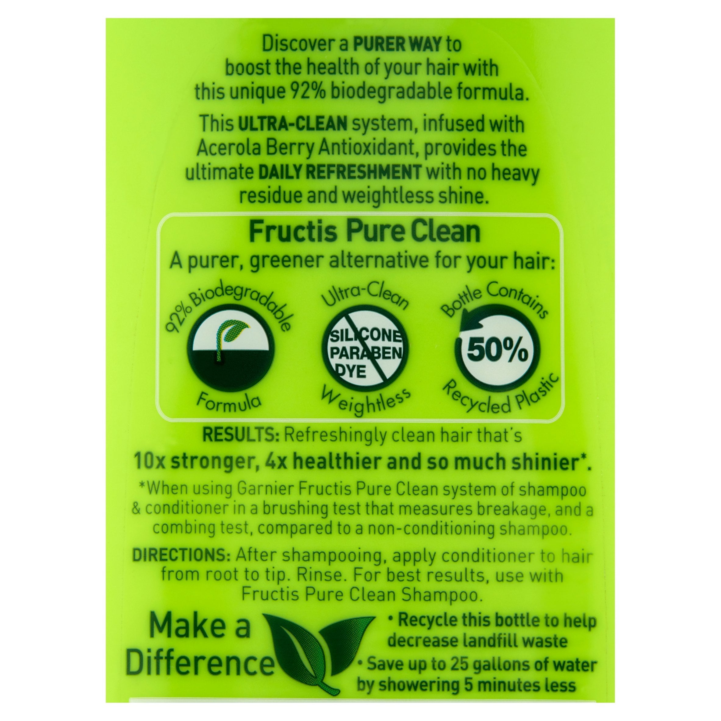 Garnier Fructis Conditioner Pure Clean Normal Hair, 13.0 FL OZ