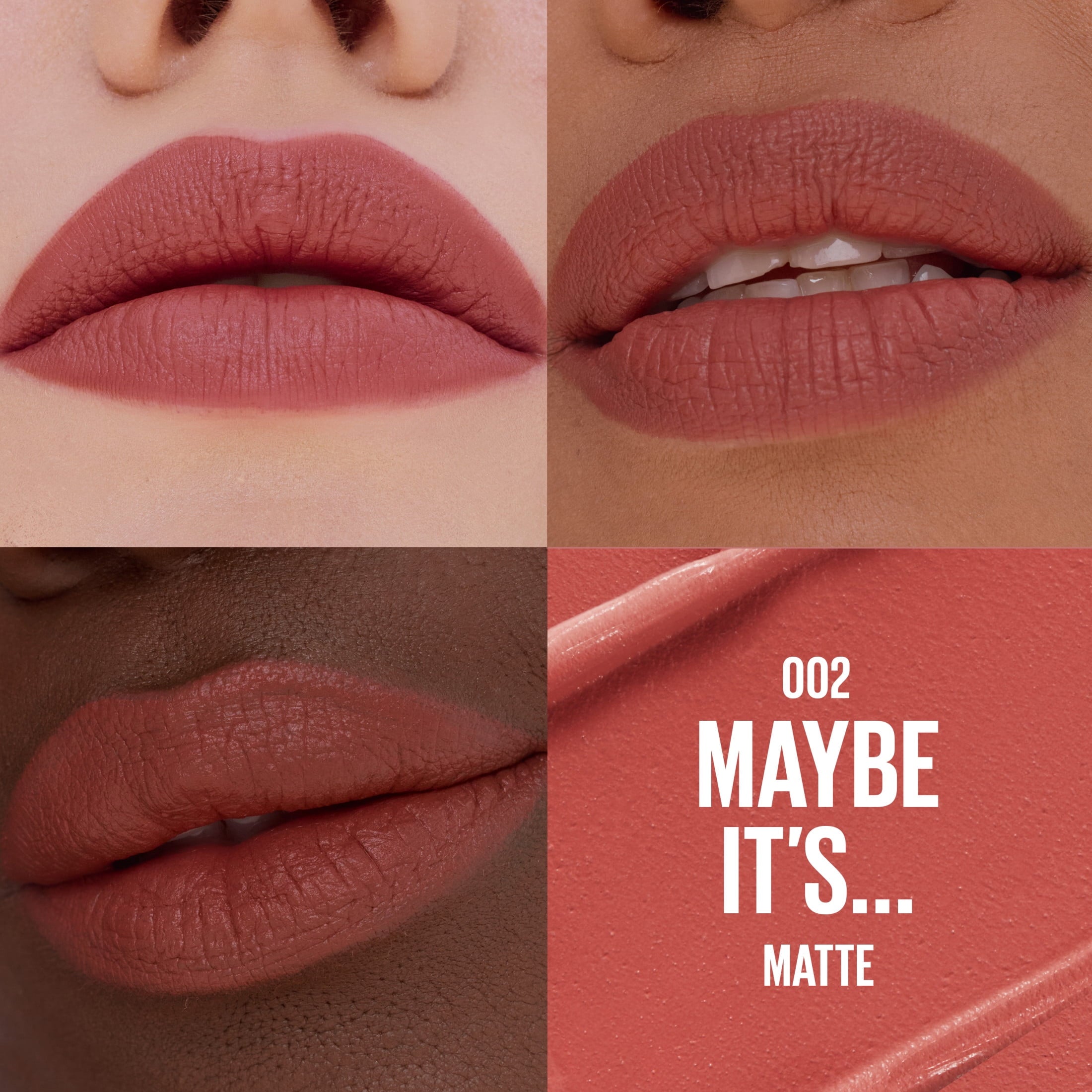Maybelline Serum Lipstick, Matte Finish, Oil-Blend and Hyaluronic Acid, 002 Maybe It's..., 0.12 oz
