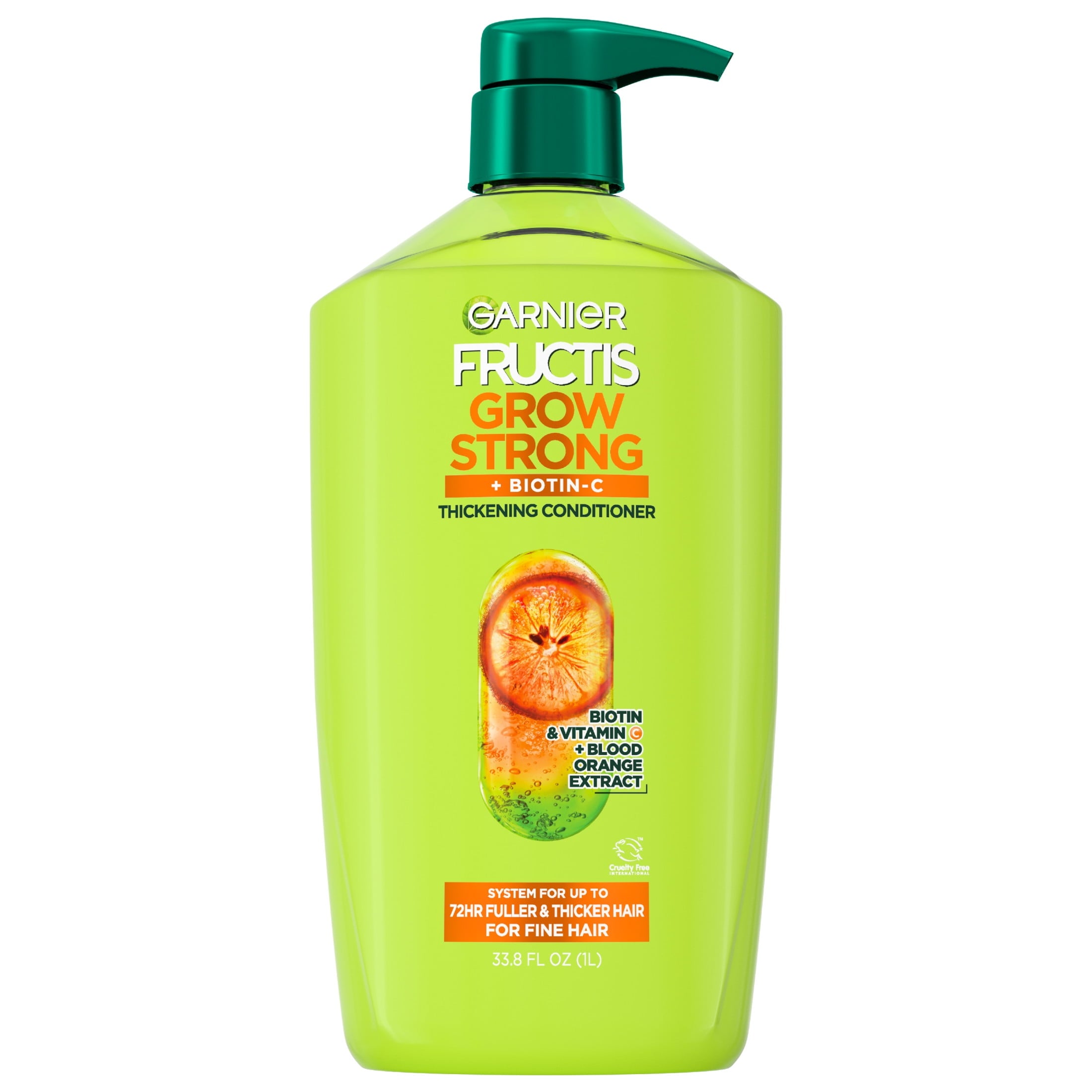 Garnier Fructis Grow Strong Thickening Pump Conditioner with Biotin, 32.3 fl oz