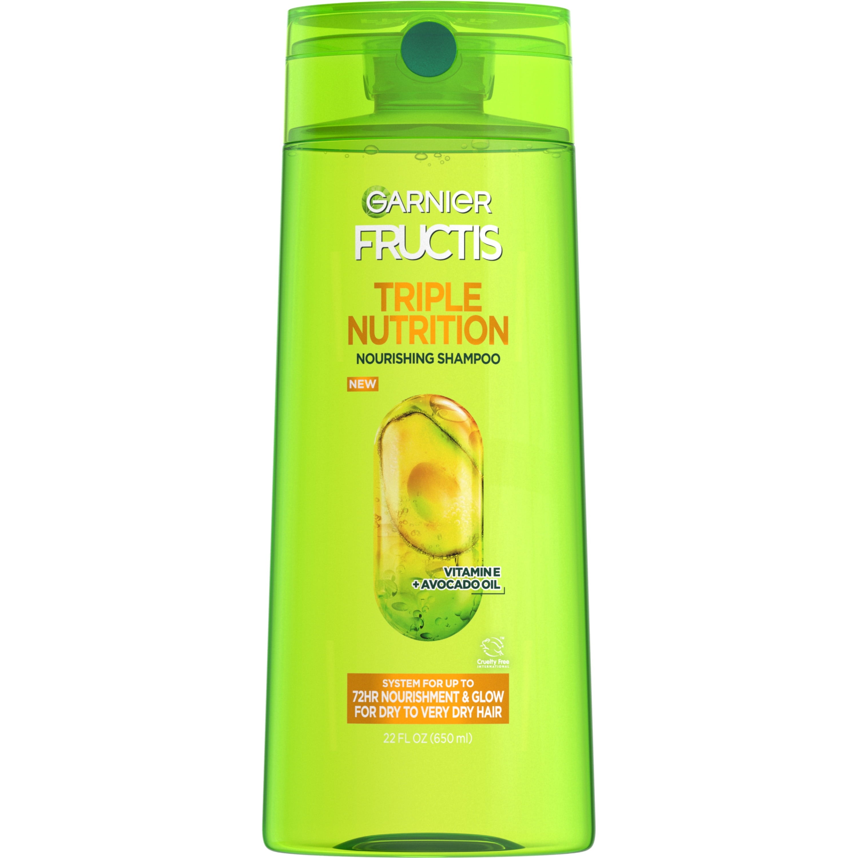 Garnier Fructis Adult Dry Triple Nutrition Nourishing Shampoo with Glycerin, 22 fl oz