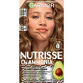 Garnier Nutrisse 0% Ammonia Glossy Curl Nourishing Permanent Hair Color Kit, CR6 Glossy Golden Brown, 1 Kit