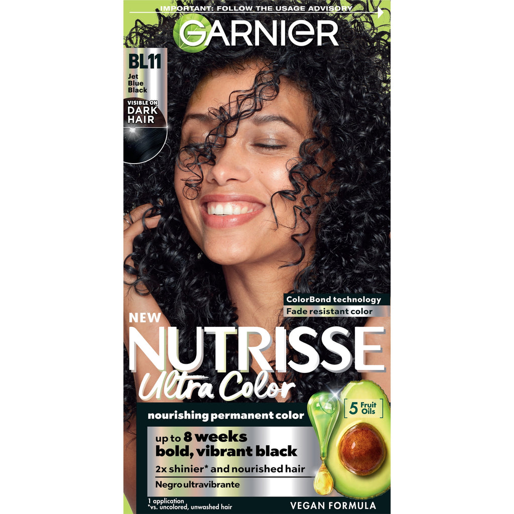 Garnier Nutrisse Nourishing Adult Hair Color Creme, BL11 Jet Blue Black