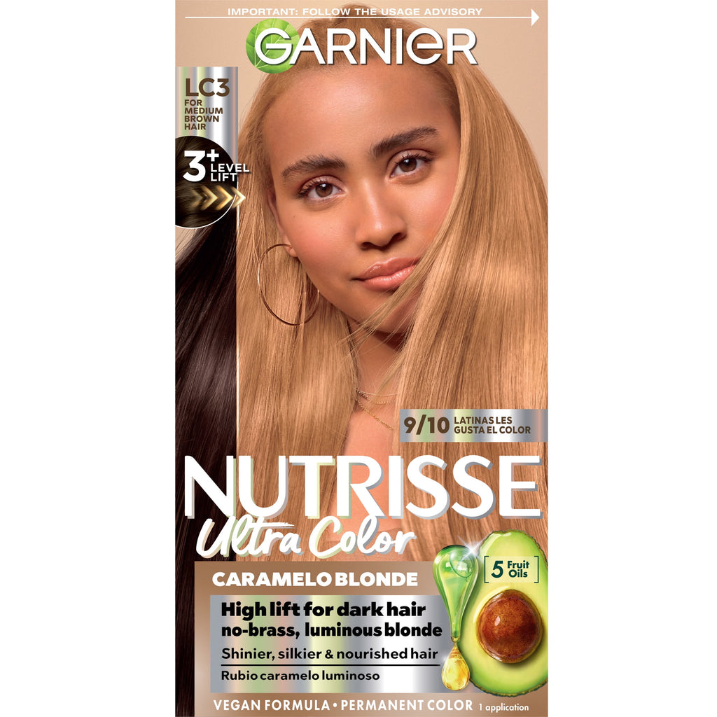 Garnier Nutrisse Ultra Color Nourishing Bold Permanent Hair Color Creme, LC3 High Lift Blonde, 1 kit