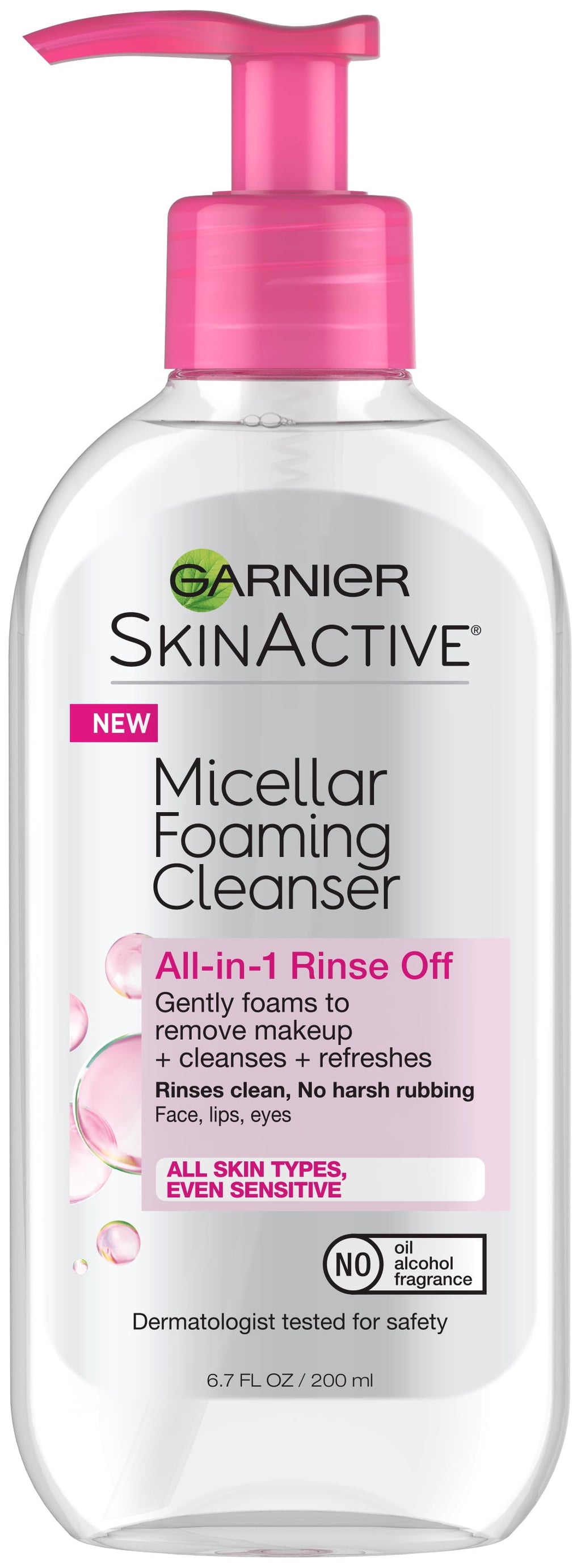 Garnier SkinActive Micellar Foaming Cleanser All in 1 Rinse Off, 6.7 fl oz
