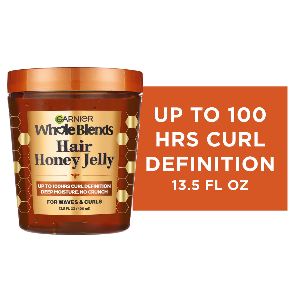 Garnier Whole Blends Deep Moisturizing Hair Styling Gel with Honey Jelly, Wavy Hair, 13.5 fl oz