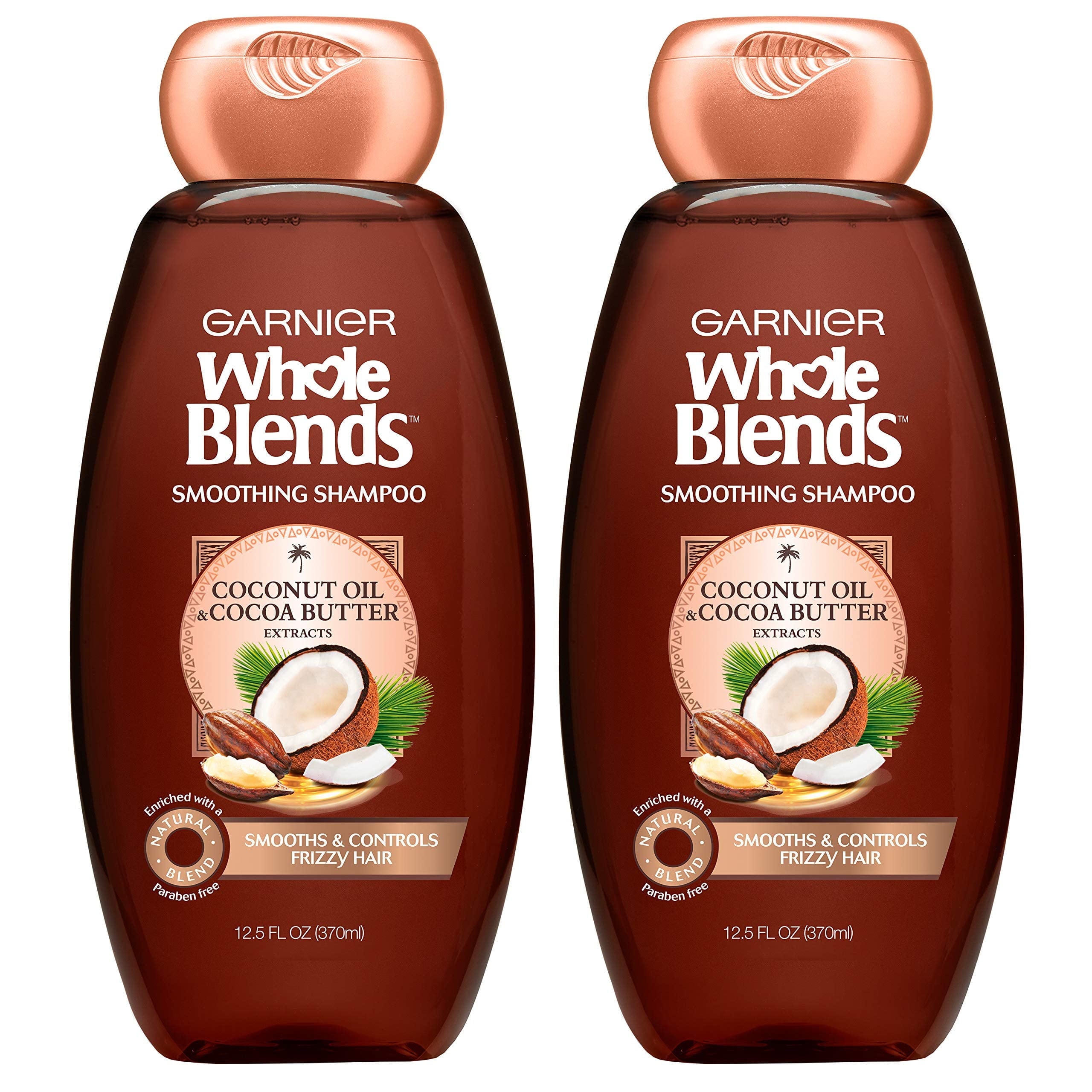 Garnier Whole Blends Smoothing Shampoo With Coconut Oil & Cocoa Butter Extracts, 12.5 Fl Oz (Packaging May Vary), 2 Count