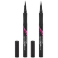 Maybelline EyeStudio Master Precise All Day Liquid Eyeliner Makeup, Black, 2 Pack