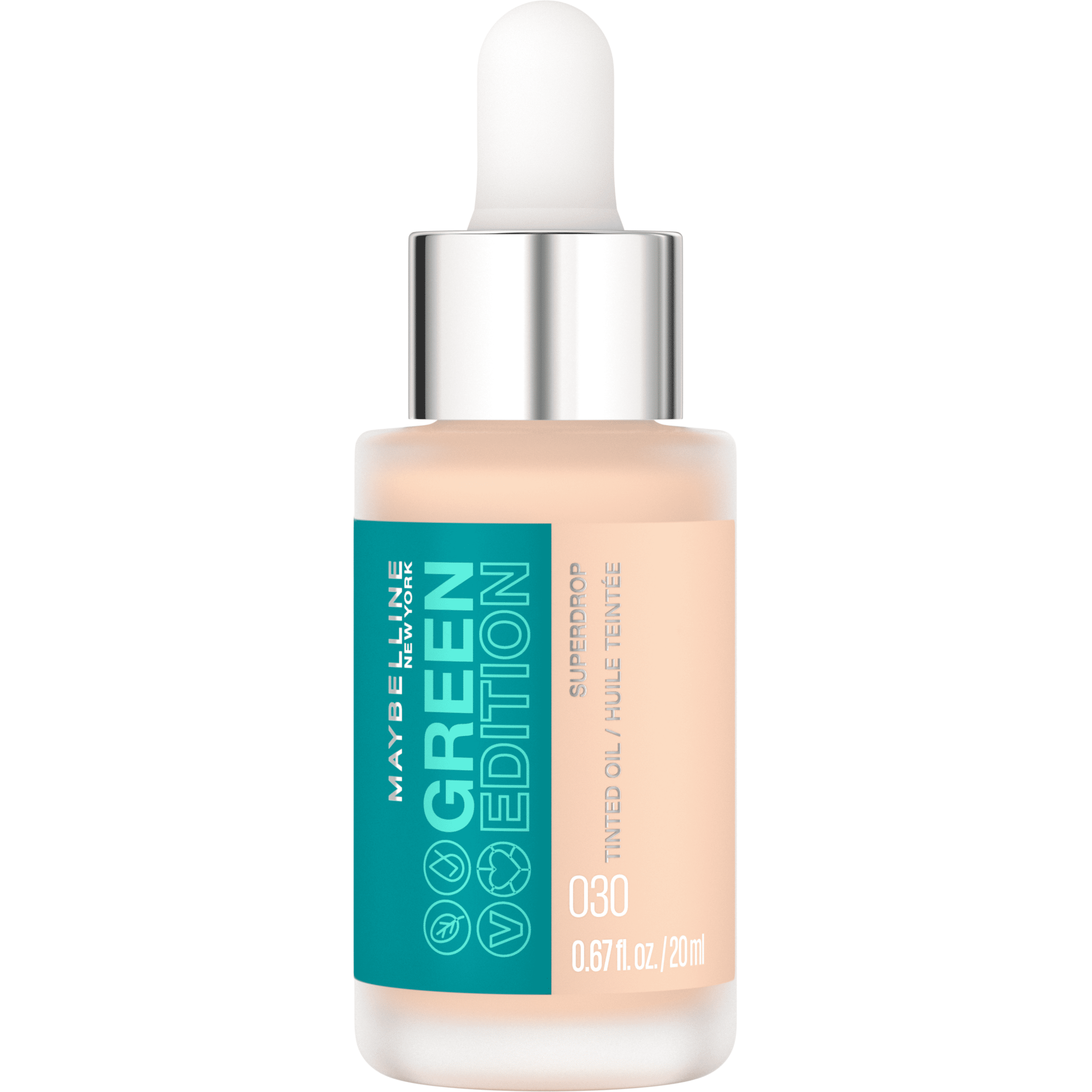 Maybelline Green Edition Superdrop Tinted Oil Makeup, Adjustable Coverage, 30, 0.67 fl oz
