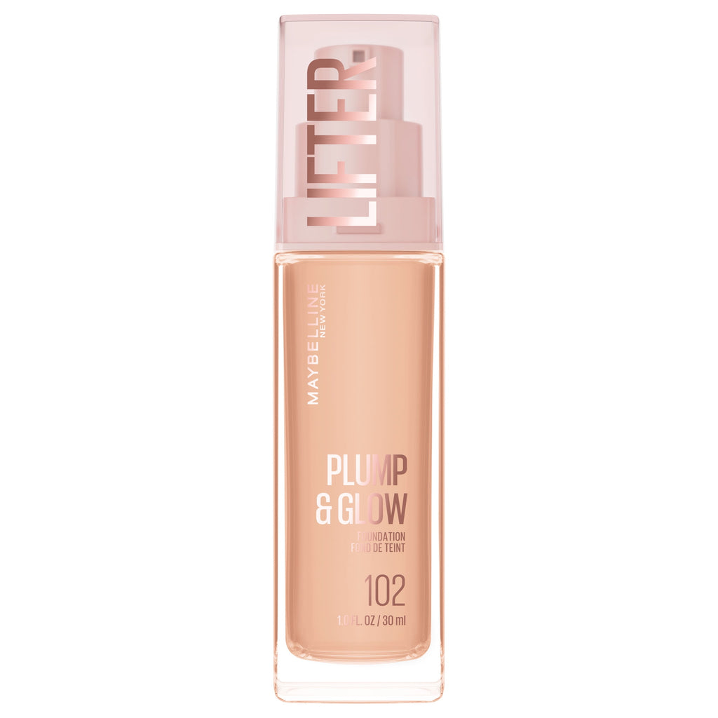 Maybelline Lifter Plump & Glow Foundation, Hyaluronic Acid, 102 Neutral, 1 Piece