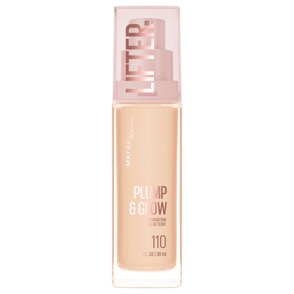 Maybelline Lifter Plump & Glow Foundation, Hyaluronic Acid, 110 Warm, 1 Piece