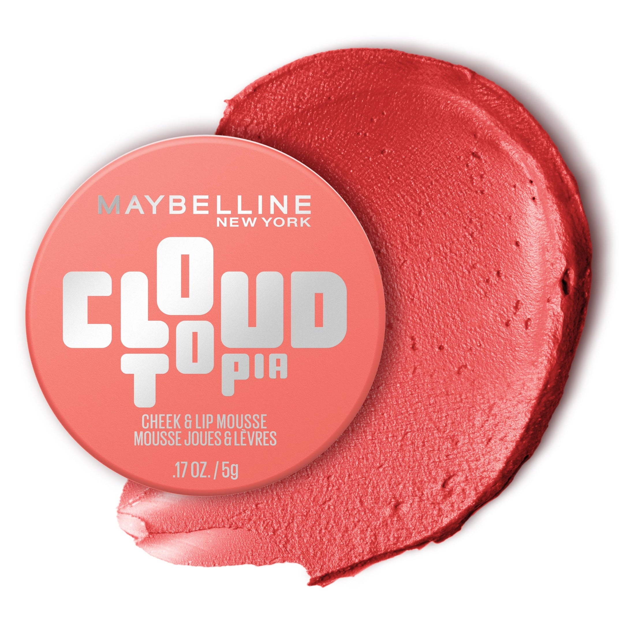 Maybelline Cloudtopia Whipped Matte Cheek and Lip Mousse Blush, Coral Illusion, 2.03 fl oz