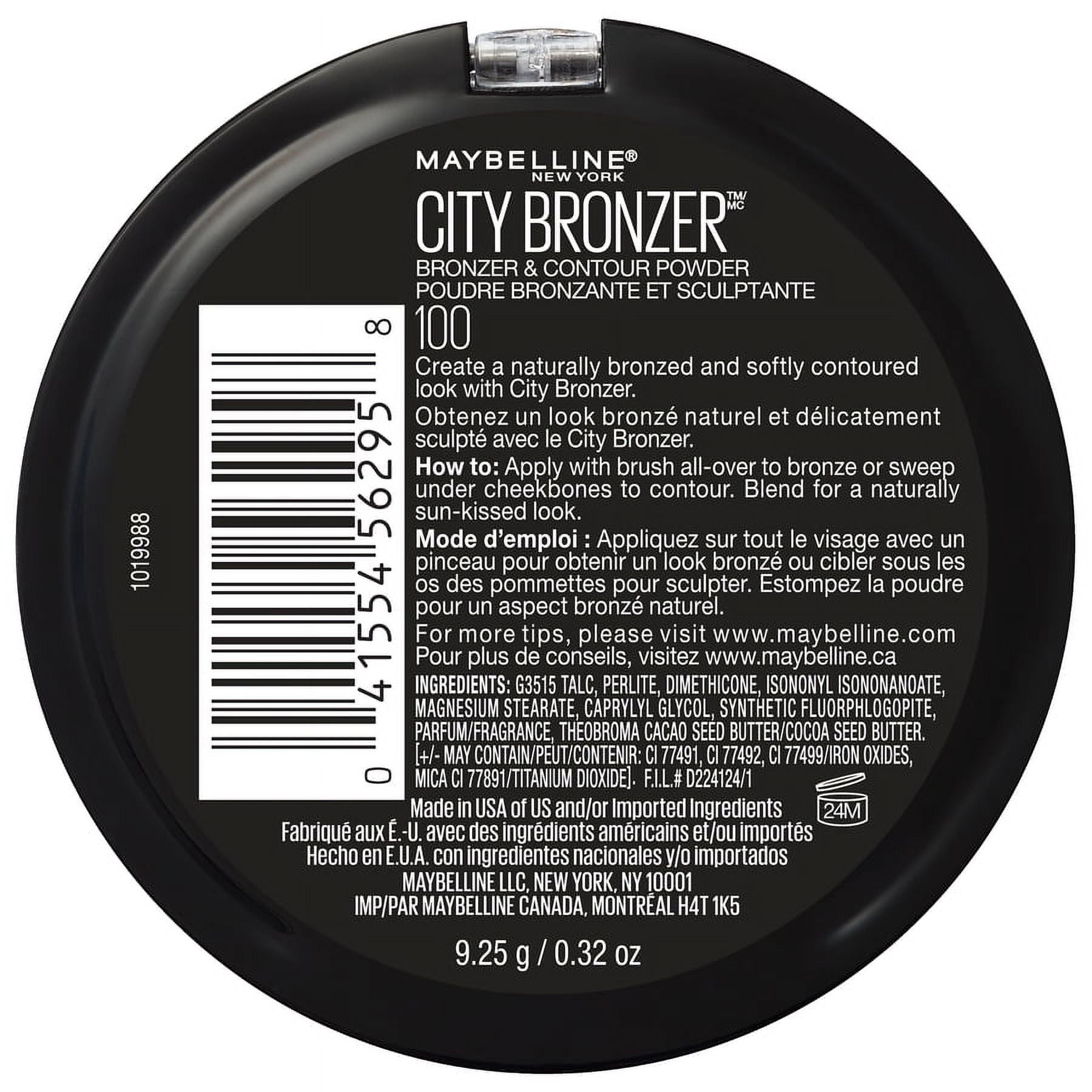 Maybelline City Bronzer Powder Makeup, Bronzer and Contour Powder, 100, 0.32 oz.