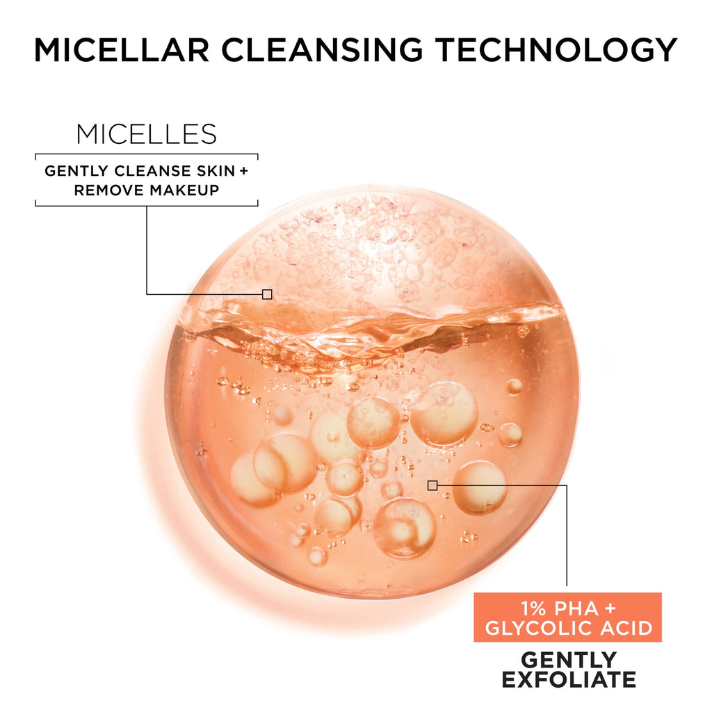 Garnier SkinActive Micellar Gentle Peeling Water All in 1 Makeup Remover, Face Cleanser, 13.5 fl oz