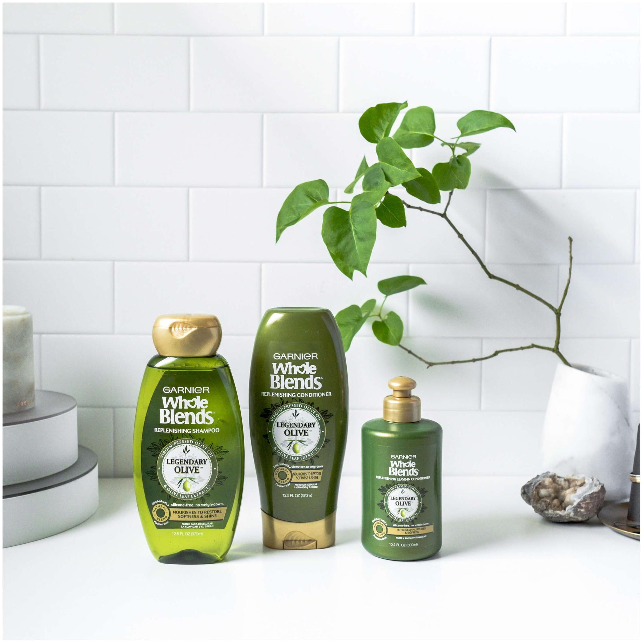 Garnier Whole Blends Replenishing Color Protection Shine Enhancing Daily Conditioner, 12.5 fl oz
