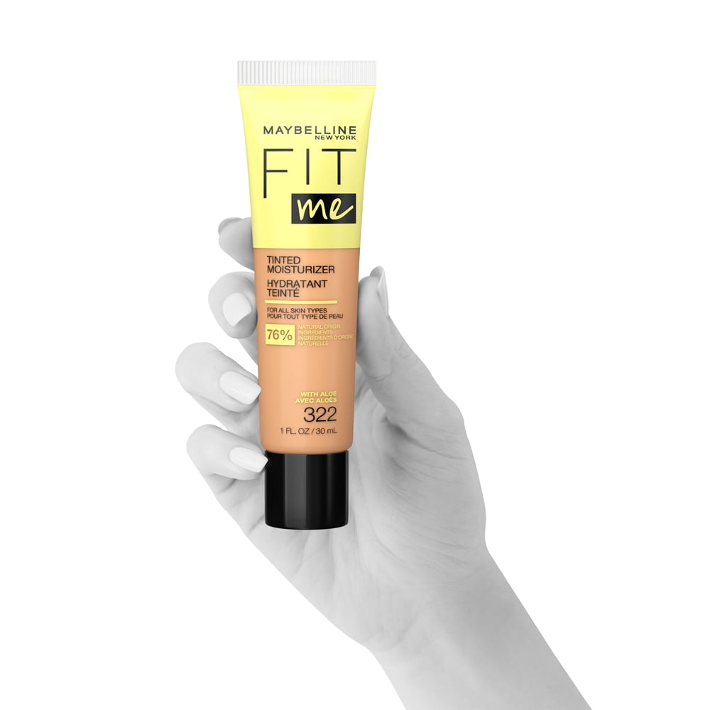 Maybelline Fit Me Tinted Moisturizer, Natural Coverage, Face Makeup, 322, 1 oz.
