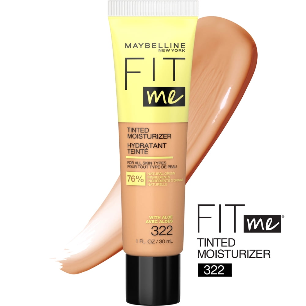 Maybelline Fit Me Tinted Moisturizer, Natural Coverage, Face Makeup, 322, 1 oz.