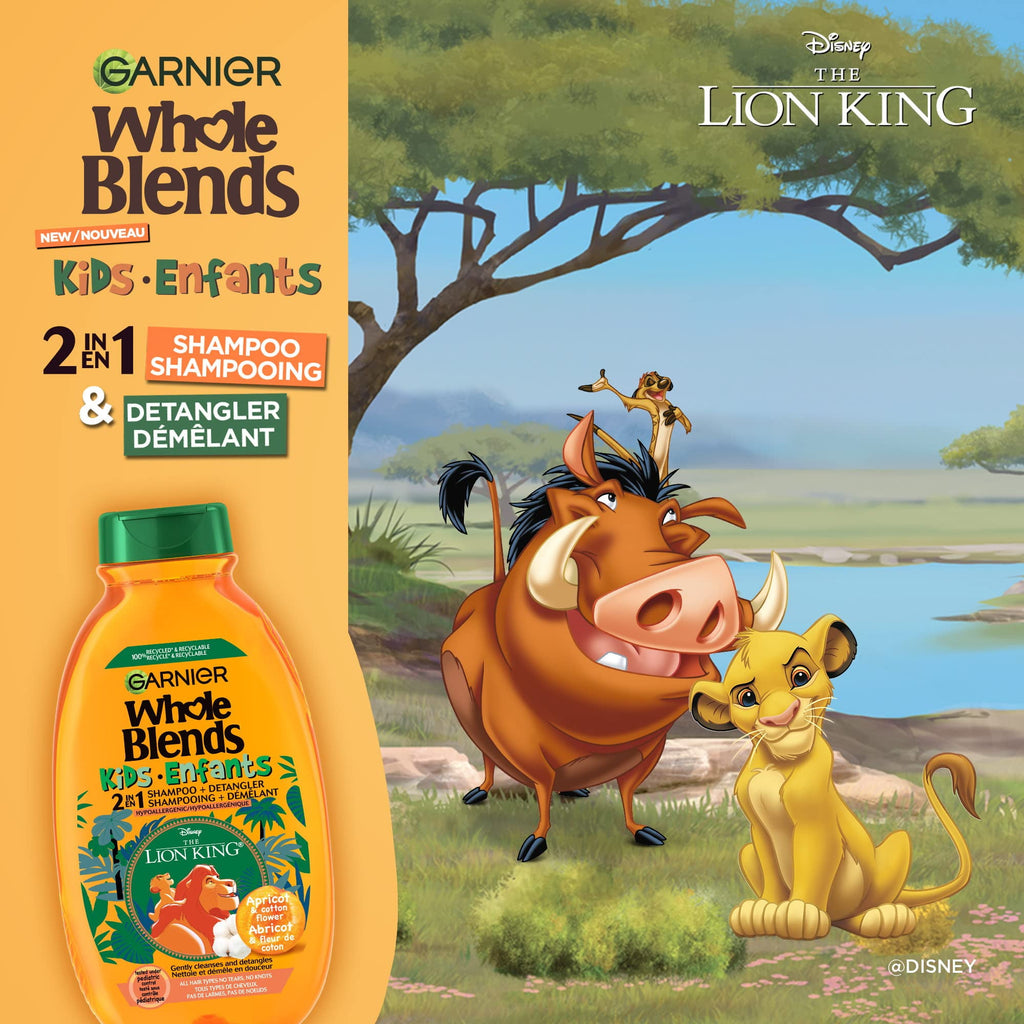 Garnier Whole Blends Kids 2-In1 Shampoo, Apricot And Cotton Flower 250 Ml Packaging May Vary