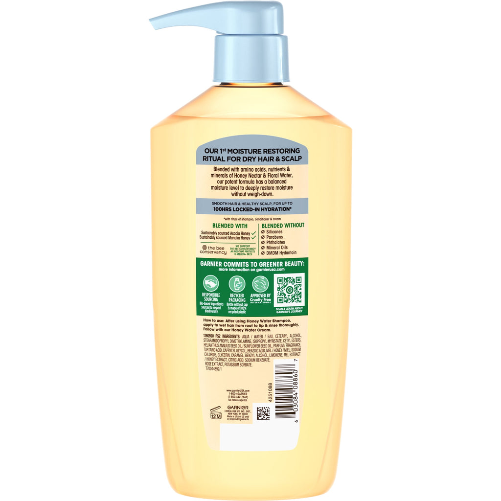 Garnier Whole Blends Honey Water Moisture Restoring Conditioner, Dry Hair, 28 fl oz