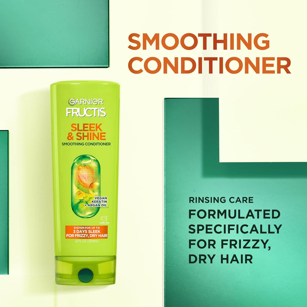 Garnier Fructis Sleek and Shine Smoothing Shampoo and Conditioner 40 Fl Oz (2 Pack)