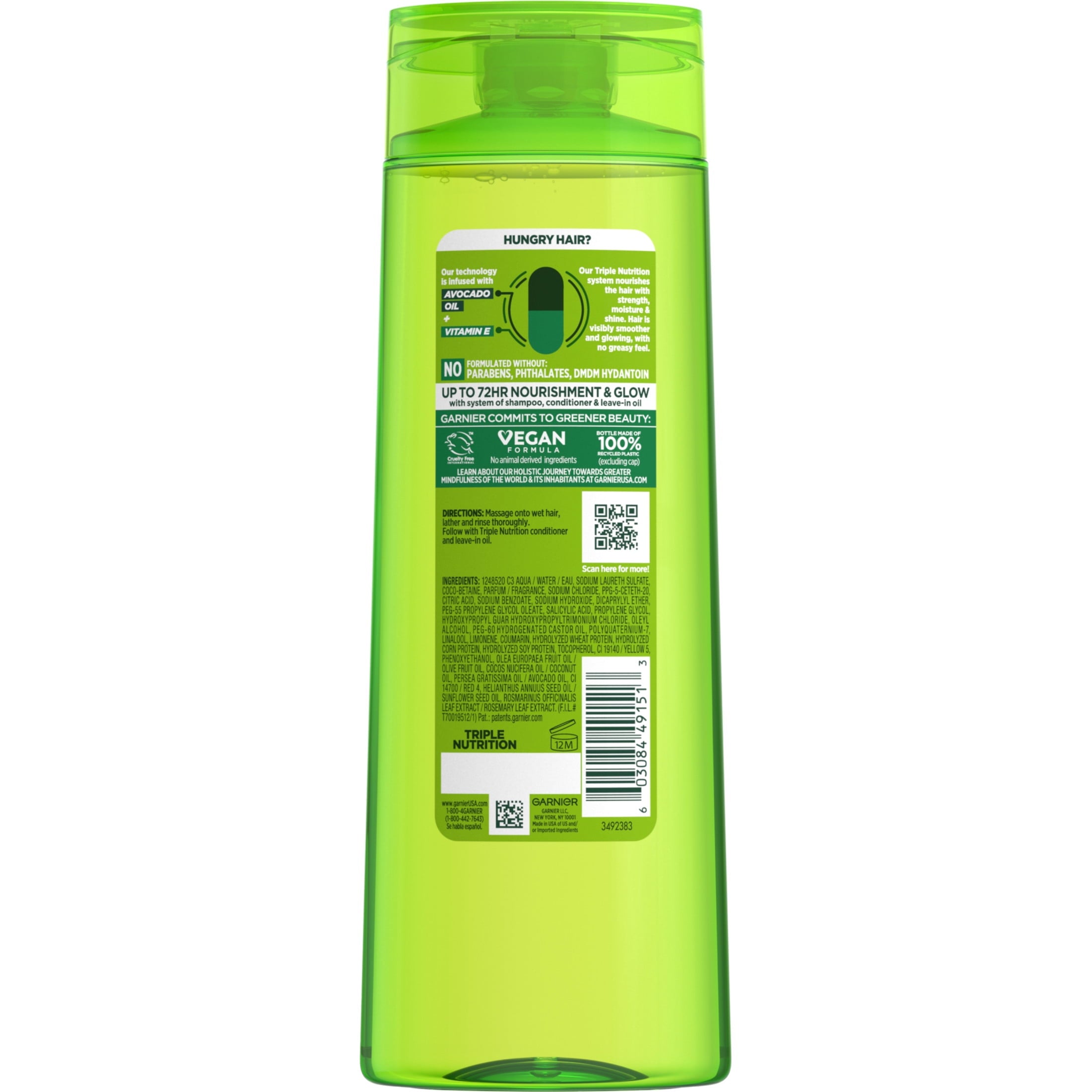 Garnier Fructis Triple Nutrition Shampoo, Dry to Very Dry Hair, 12.5 fl. oz.