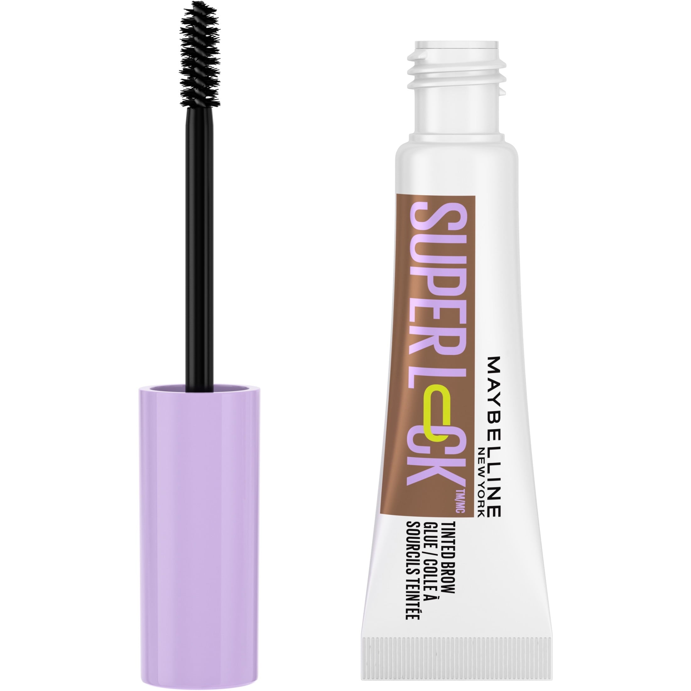 Maybelline Super Lock Brow Glue Tinted Eyebrow Gel, Medium Brown, 0.23 fl oz