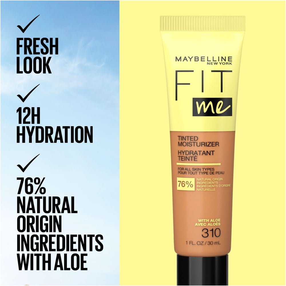 Maybelline Fit Me Tinted Moisturizer, Natural Coverage, Face Makeup, 375, 1 oza