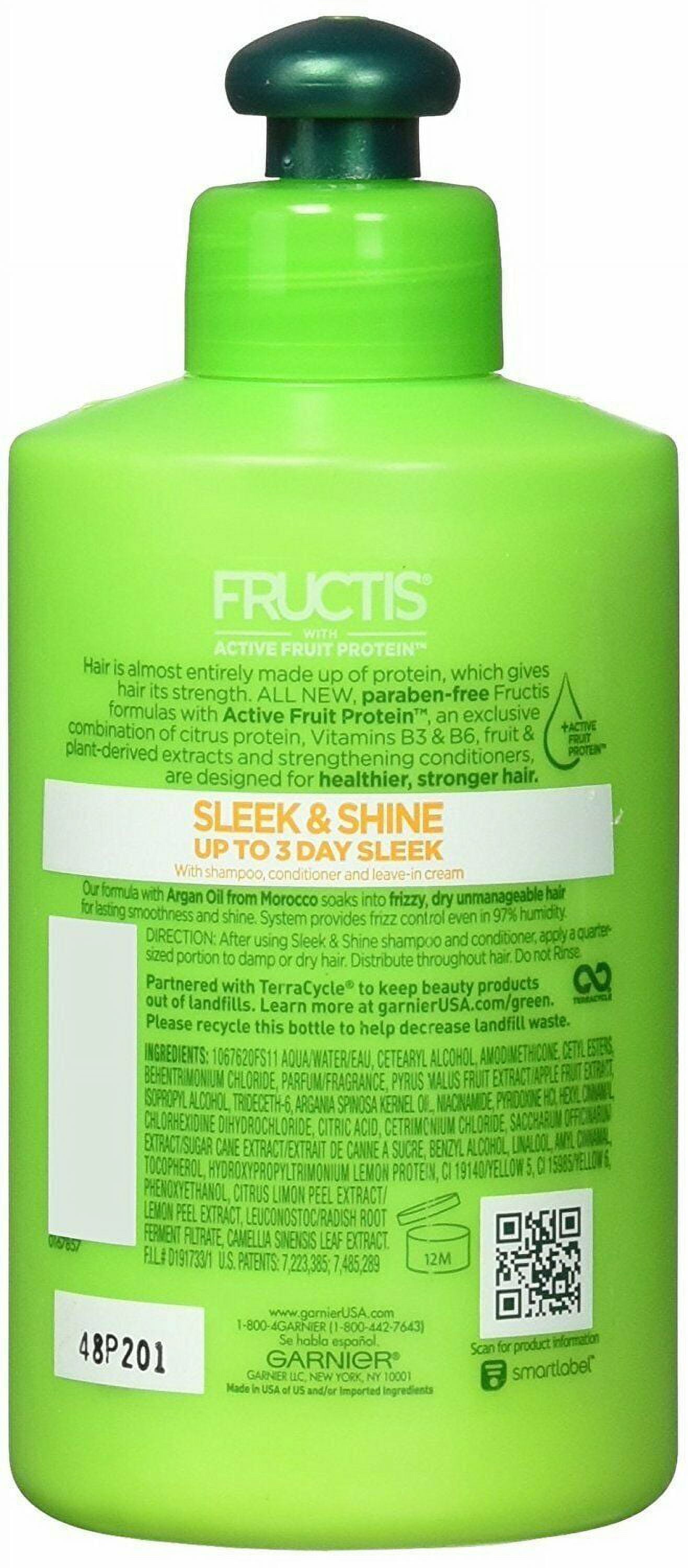 3 Pack - Garnier Fructis Sleek & Shine Intensely Smooth Leave-In Conditioning Cream 10.2 oz
