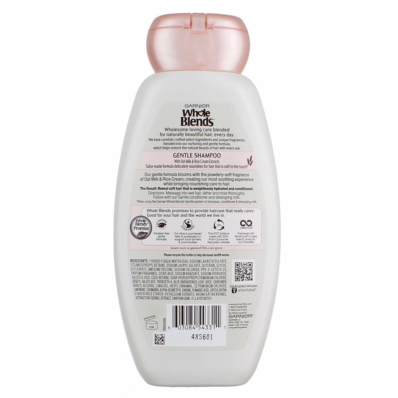 Garnier Whole Blends Gentle Oat Milk & Rich Cream Extracts Shampoo, 12.5 fl oz (2 pack)