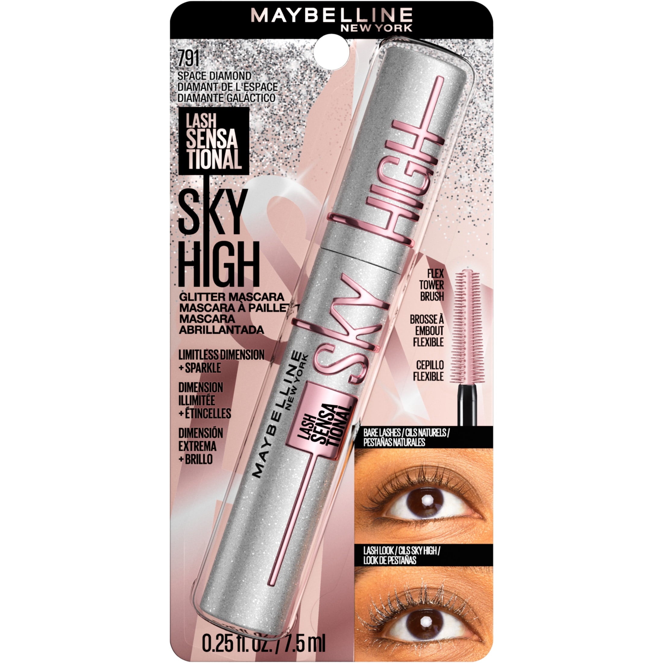 (2 pack) Maybelline Lash Sensational Sky High Washable Mascara, Space Diamond, 0.24 fl oz