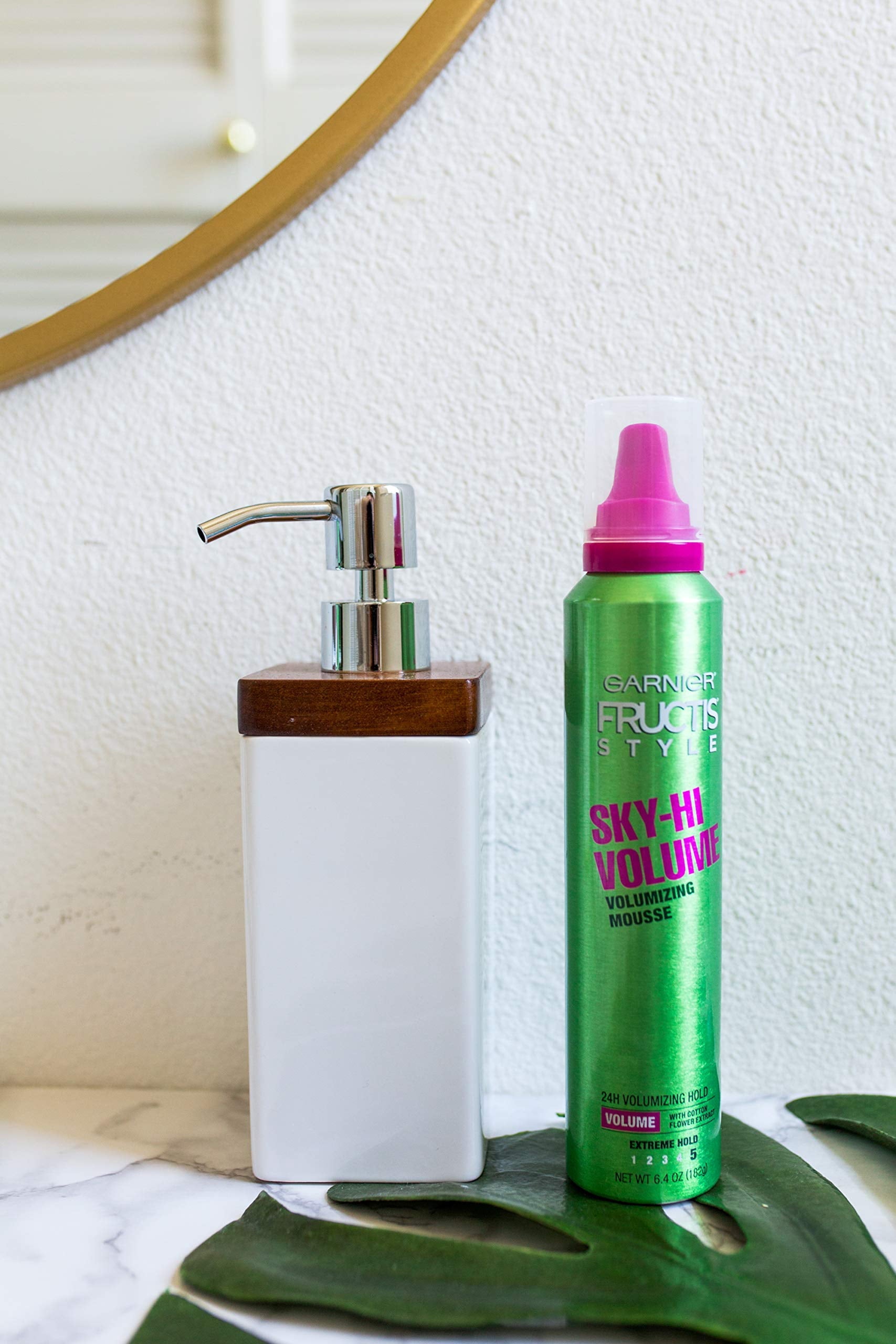Garnier Fructis 24H Volumizing Hold Hair Styling Mousse, 6.4 fl oz