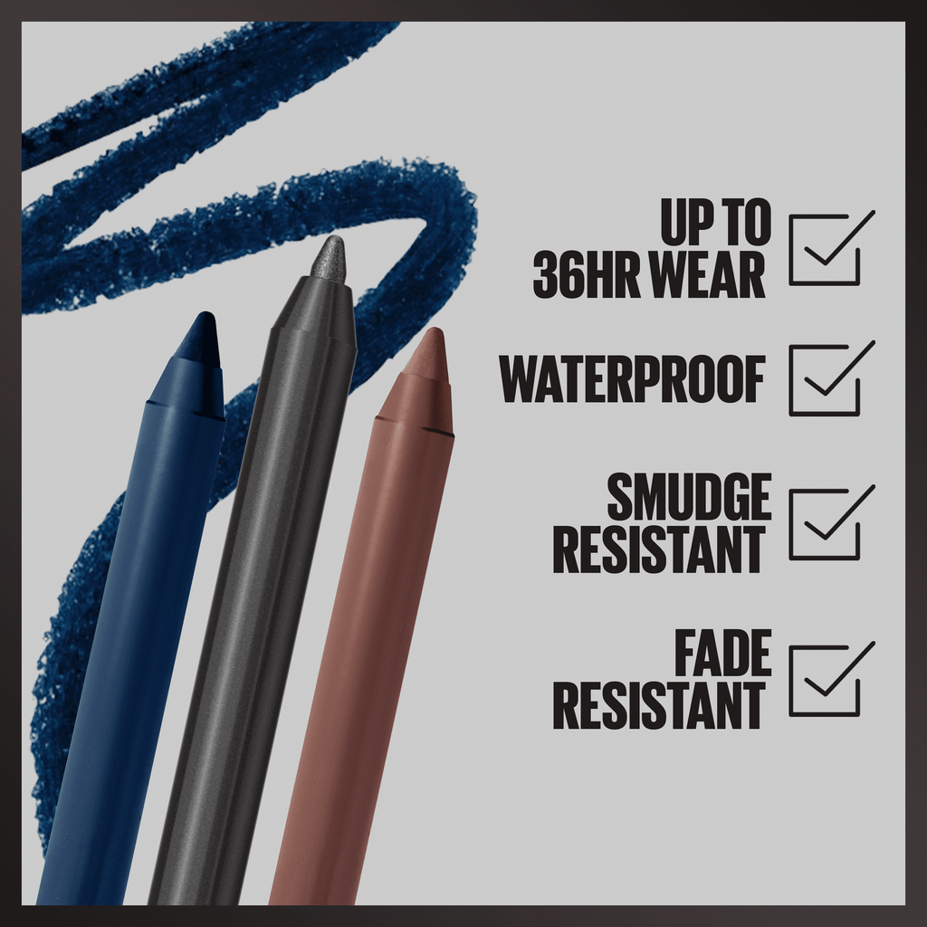 Maybelline Tattoo Studio Sharpenable Gel Pencil Waterproof Longwear Eyeliner, Blue Disco, 0.04 oz