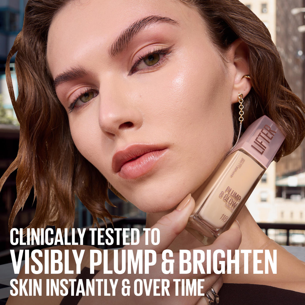 Maybelline Lifter Plump & Glow Foundation, Hyaluronic Acid, 90 Neutral, 1 Piece