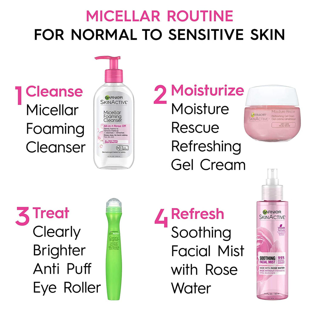 Garnier SkinActive Micellar Foaming Cleanser All in 1 Rinse Off, 6.7 fl oz
