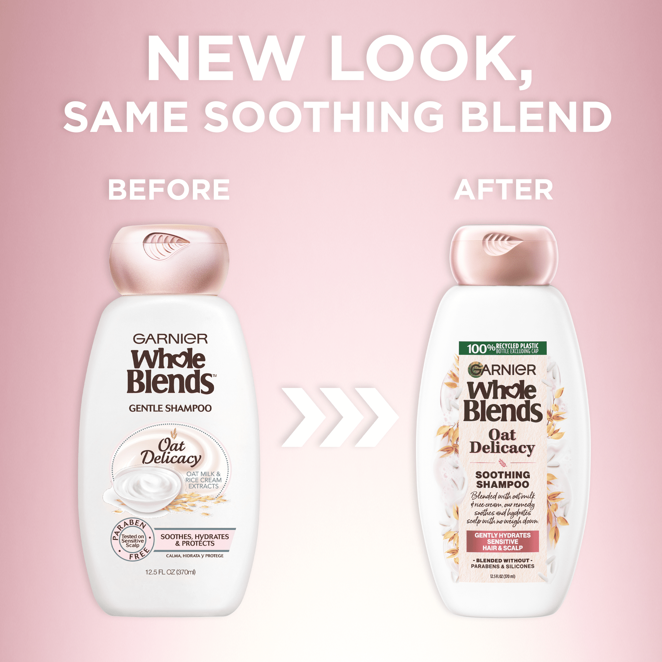 Garnier Whole Blends Gentle Moisturizing Shampoo, Oat Milk, Rice Cream Extract, Dry Hair 28 fl oz