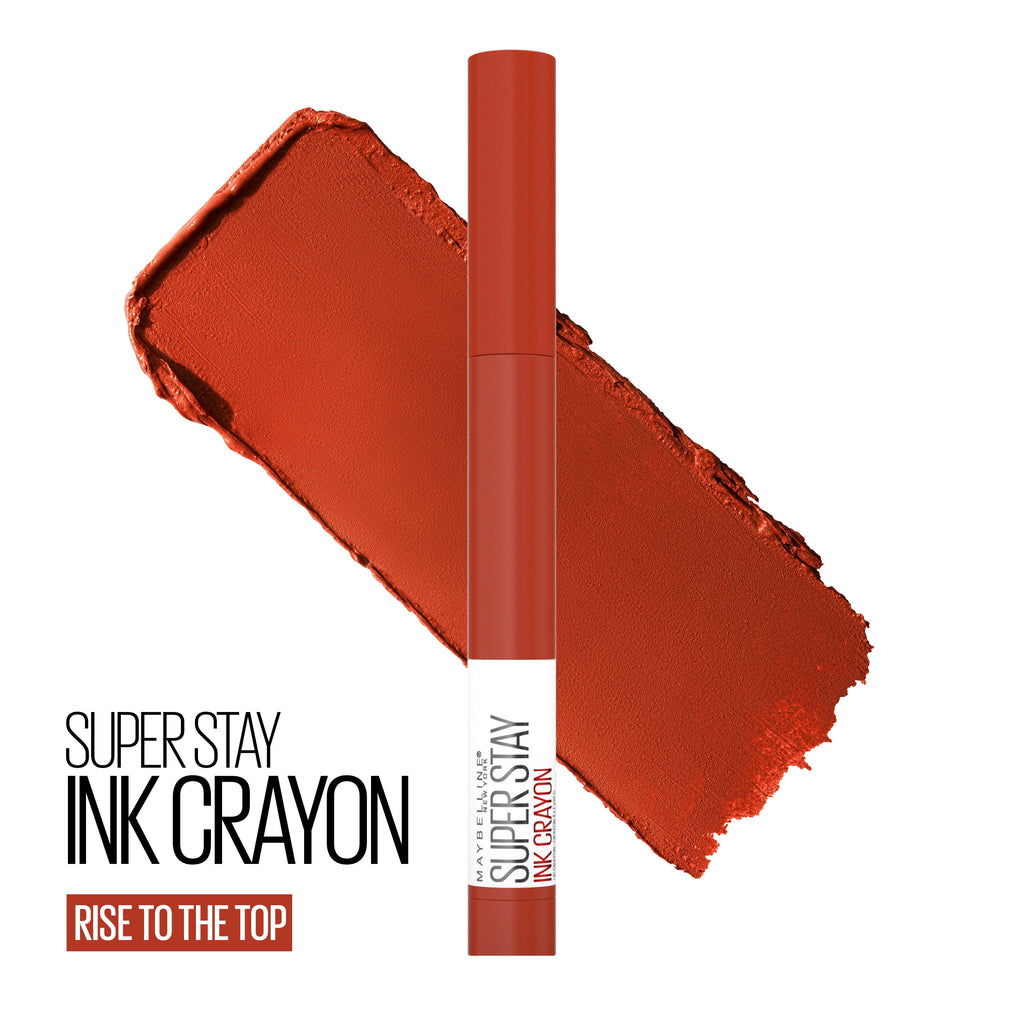 (2 pack) Maybelline SuperStay Ink Crayon Lipstick, Matte Longwear Lipstick Makeup, Rise to the Top, 0.04 oz
