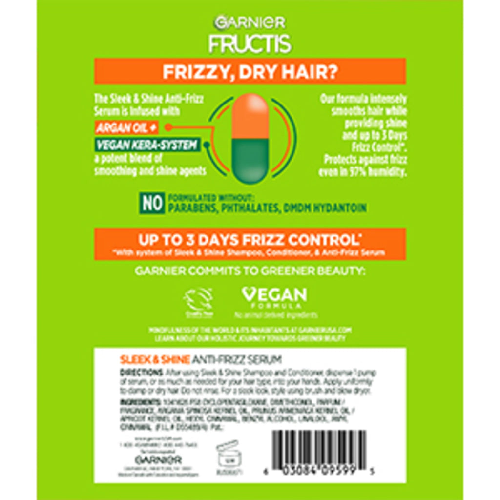 Garnier Fructis Sleek & Shine Anti-Frizz Hair Serum 5.1 fl oz, 2 Pack