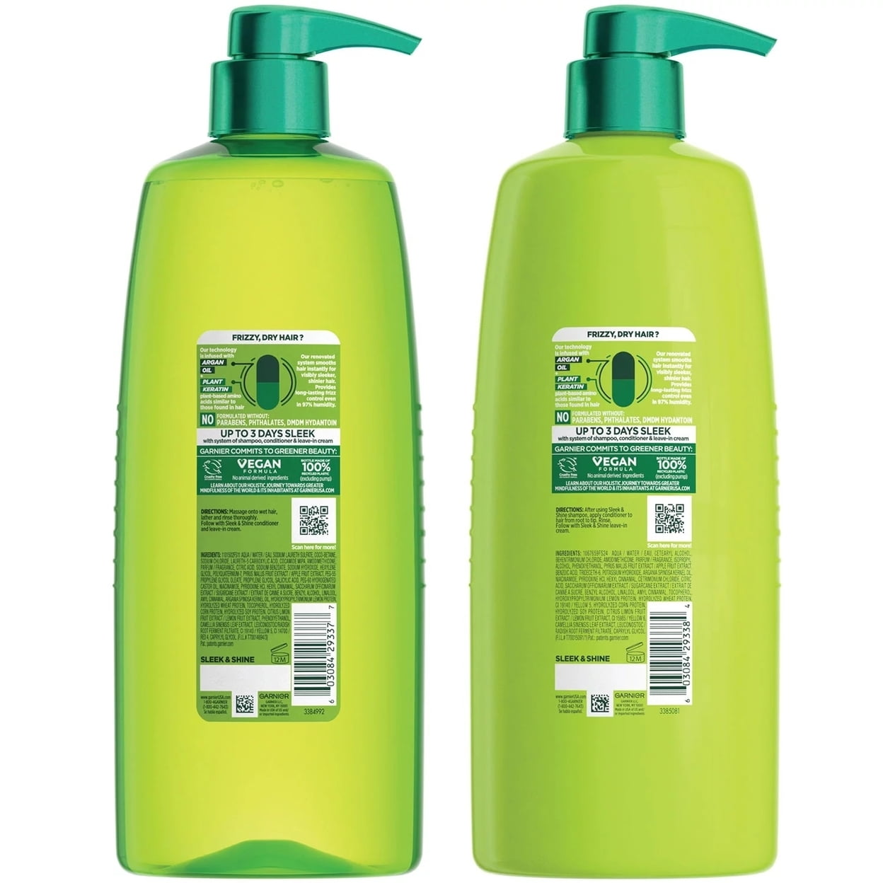 Garnier Fructis Sleek and Shine Smoothing Shampoo and Conditioner 40 Fl Oz (2 Pack)