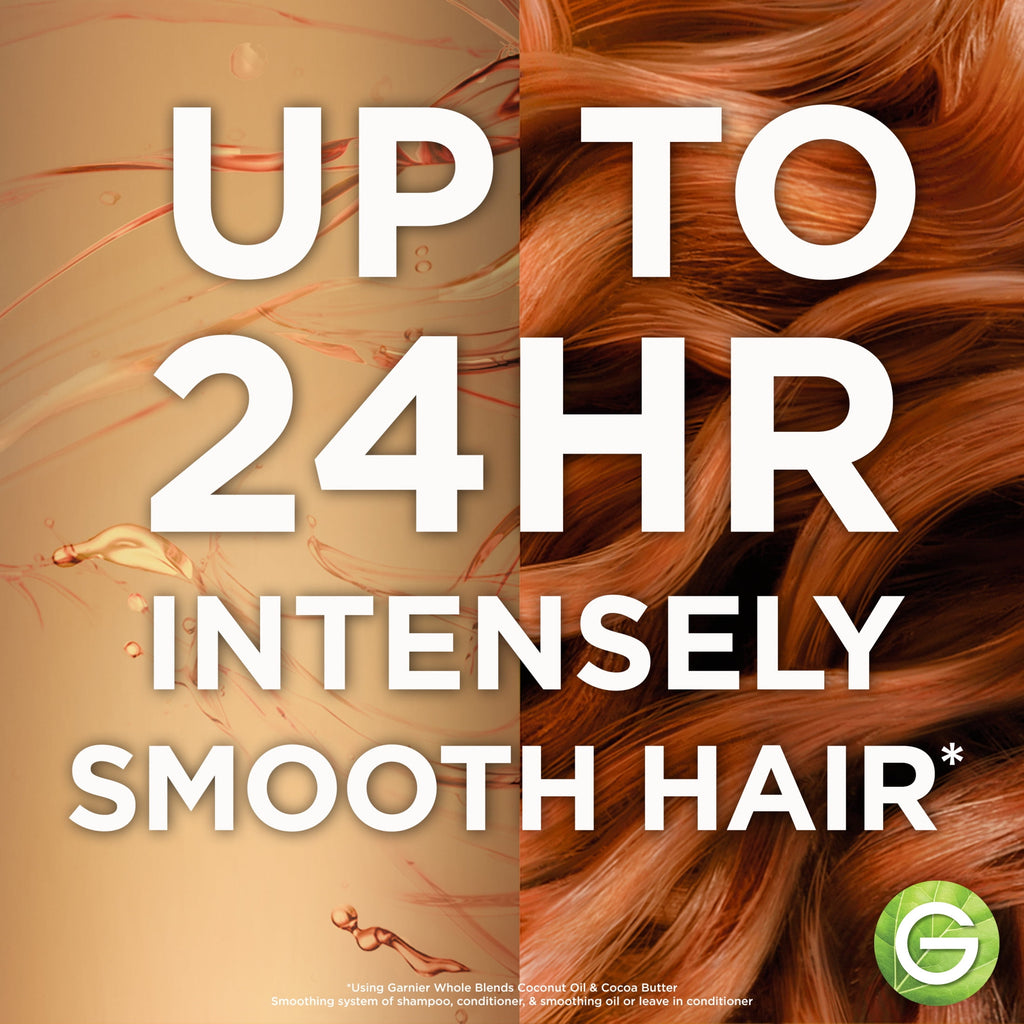 Garnier Whole Blends Leave in Frizz Control Conditioner, Coconut Oil Cocoa Butter, All Hair Types 5 fl oz
