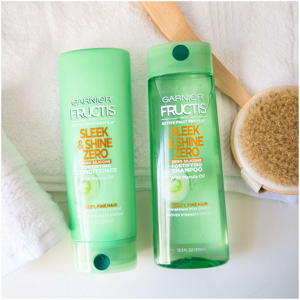 Garnier Fructis Vegan Formula Sleek & Shine Zero Conditioner, 12 Oz Each