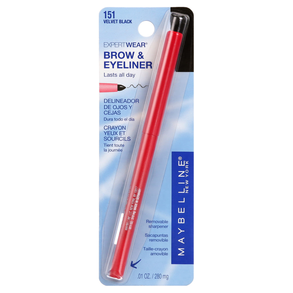 Maybelline ExpertWear Brow and Eyeliner Pencil, Velvet Black