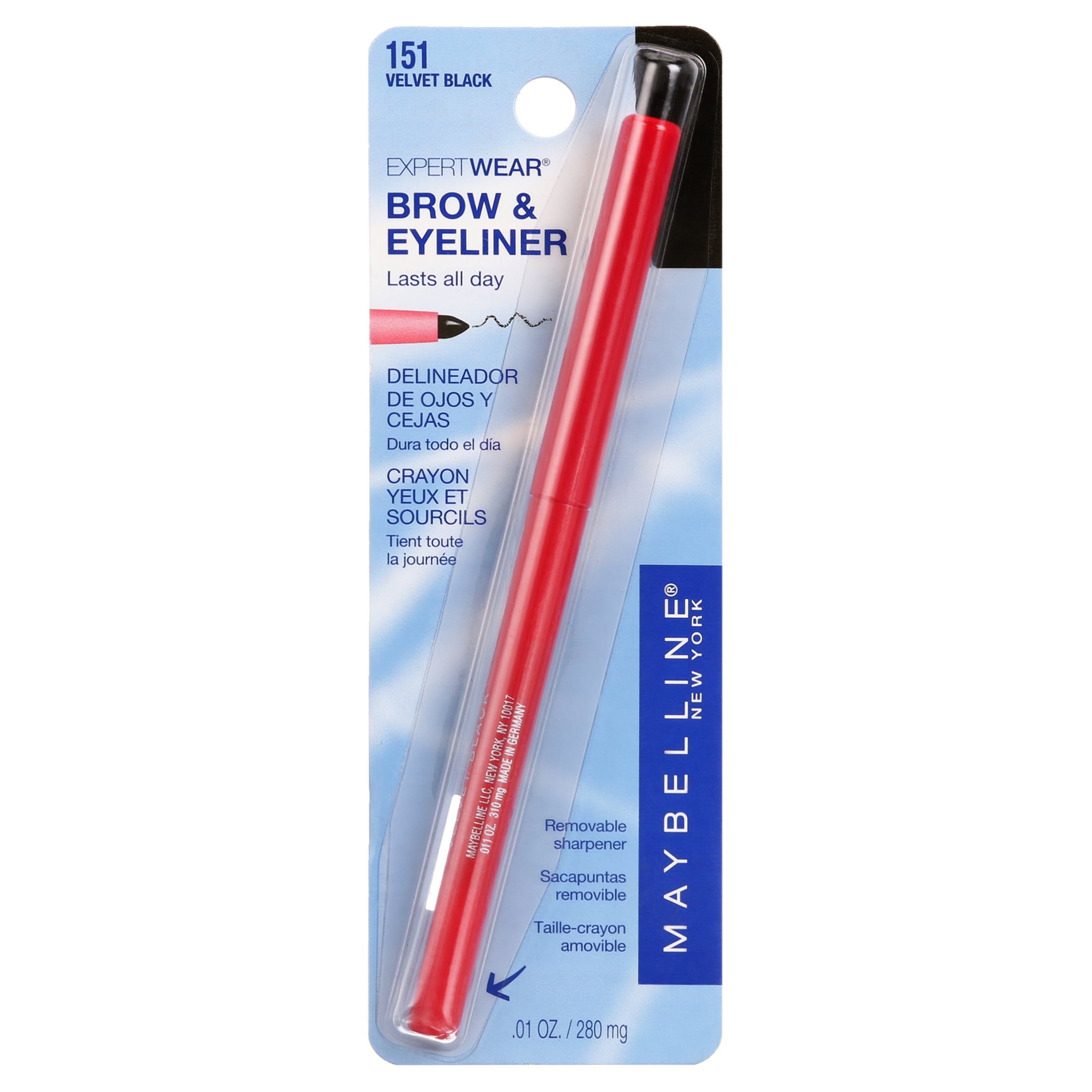 Maybelline ExpertWear Brow and Eyeliner Pencil, Velvet Black