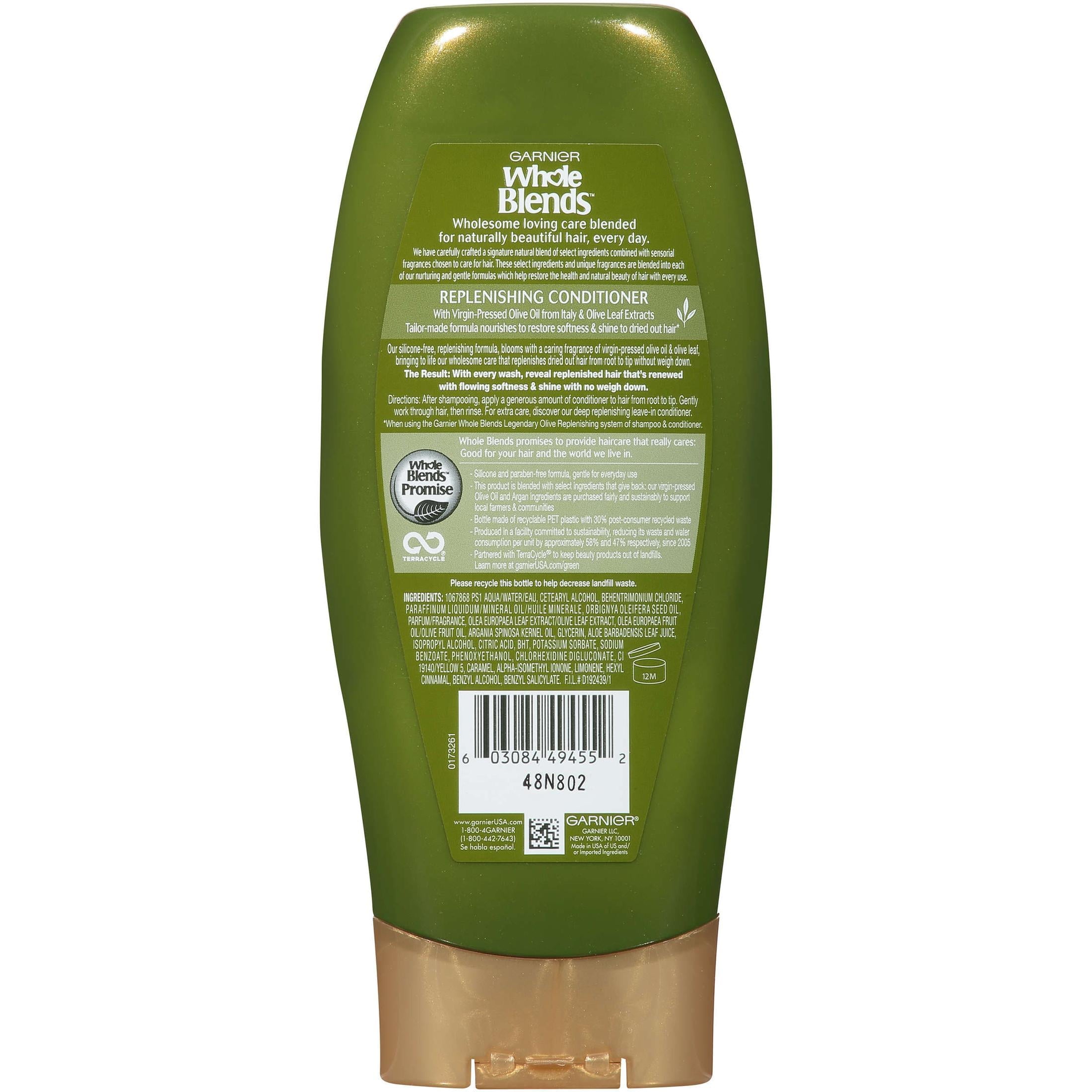 Garnier Whole Blends Replenishing Color Protection Shine Enhancing Daily Conditioner, 12.5 fl oz