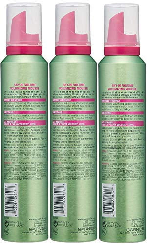 Garnier Fructis 24H Volumizing Hold Hair Styling Mousse, 6.4 fl oz