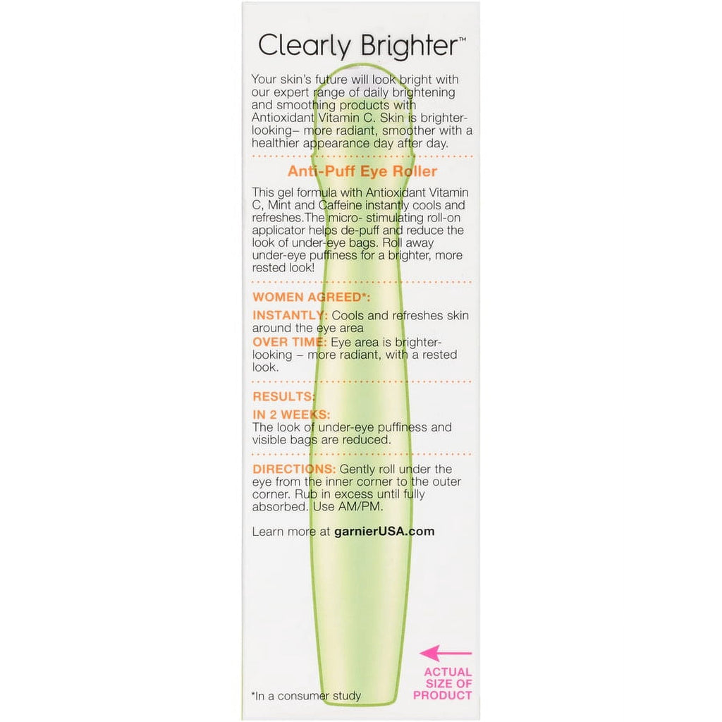 Garnier SkinActive Clearly Brighter Anti Puff Eye Roller, 0.5 fl oz