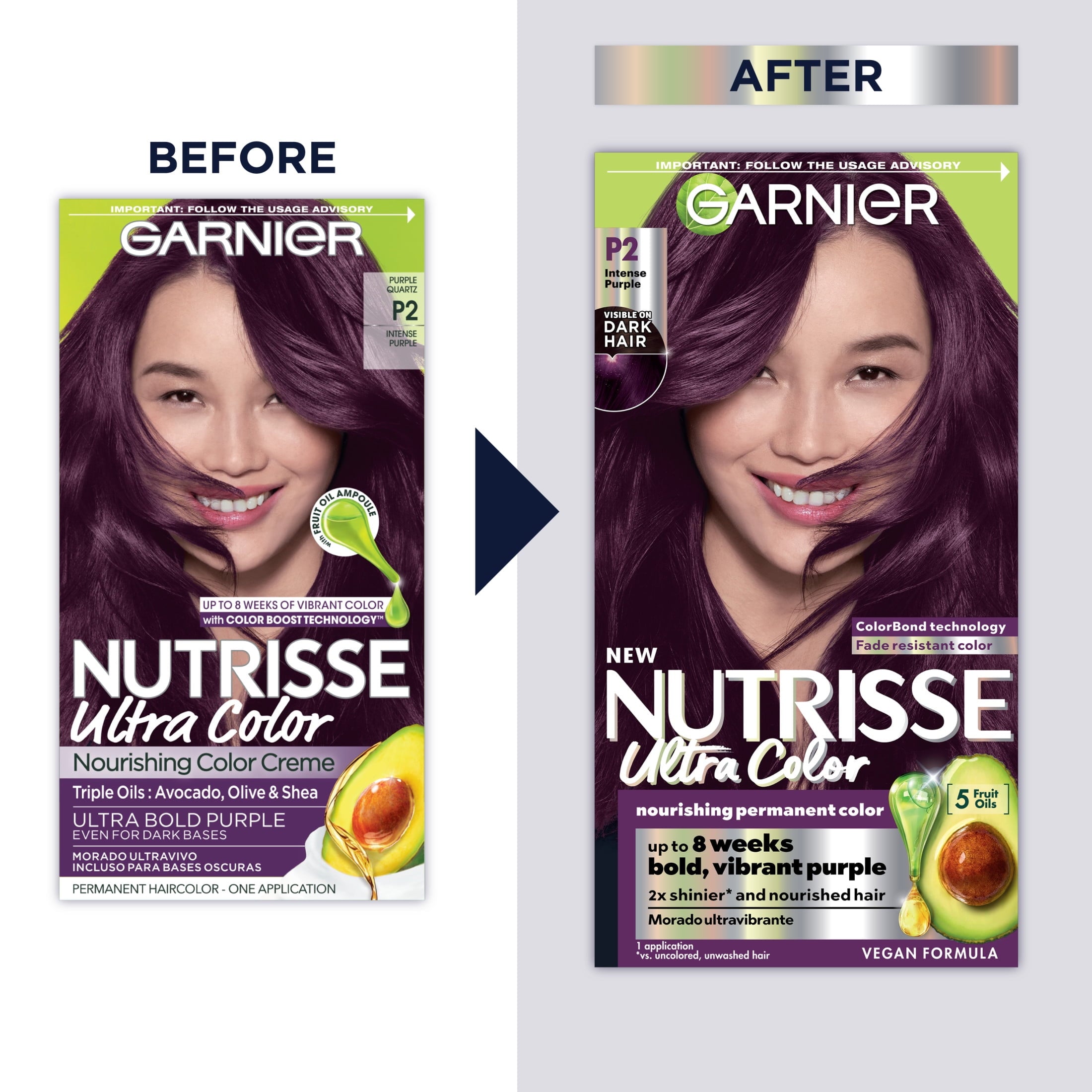 Garnier Nutrisse Nourishing Hair Color Creme, P2 Intense Purple