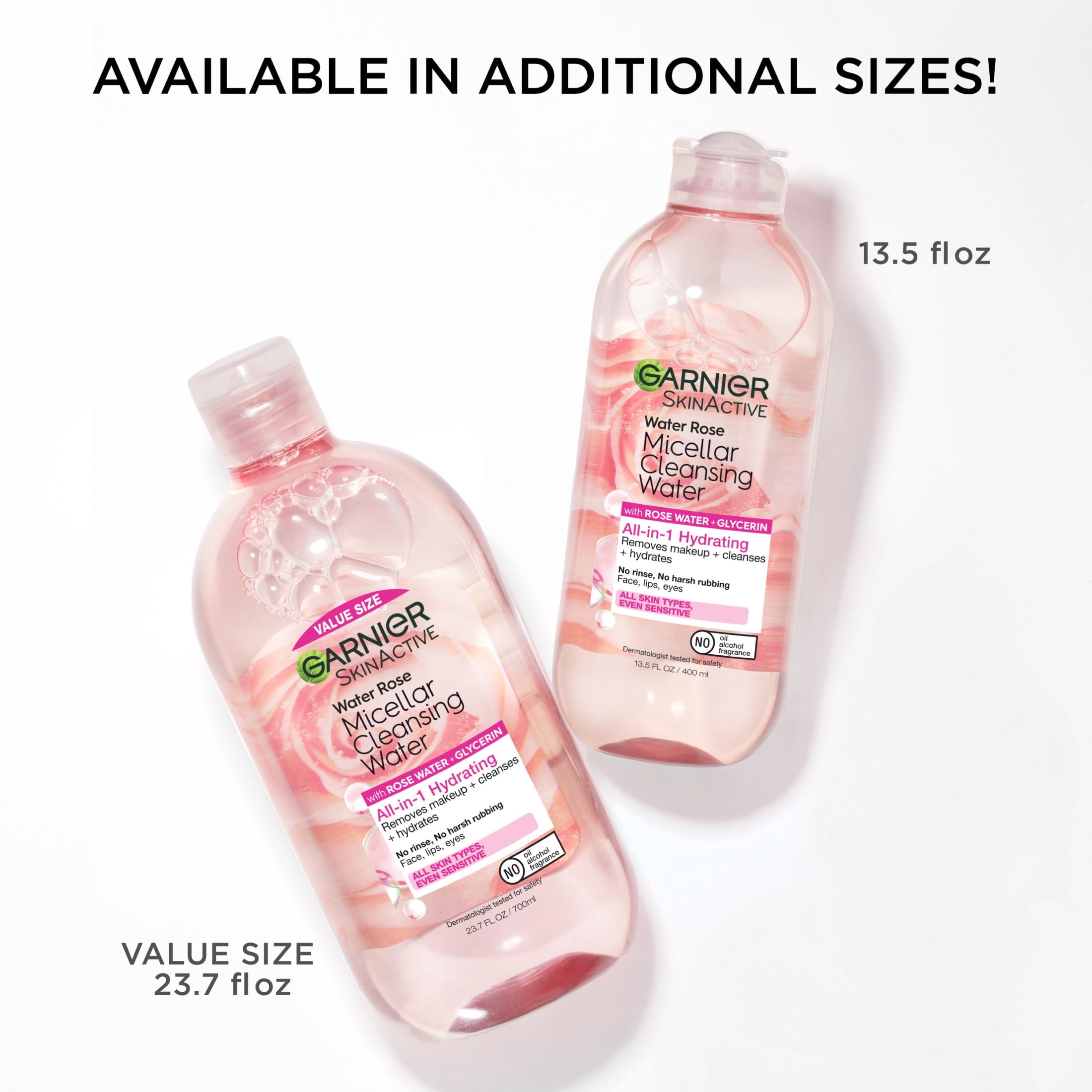 Garnier SkinActive Micellar Cleansing Water All in 1 Hydrating Rose Water Makeup Remover, Face Cleanser, 23.7 fl oz